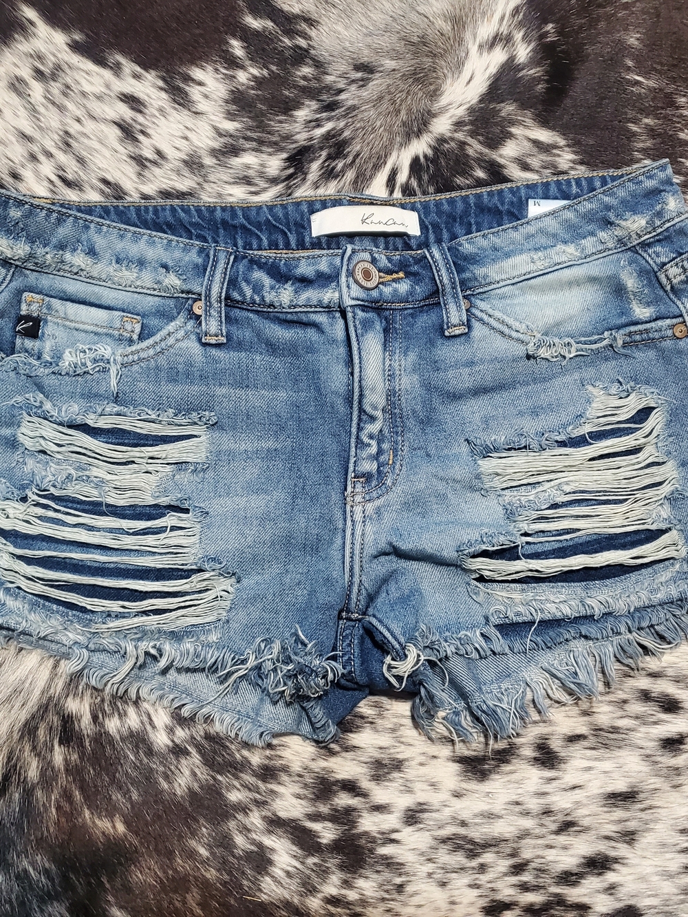 KanCan Light Blue Distressed Denim Cutoff Shorts
